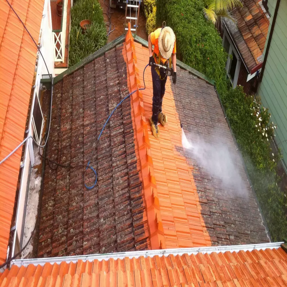 avant aprés de travaux de démoussage